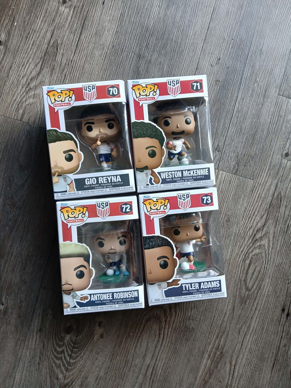 Funko Pop! USA Football Players Red White Blue Vinyl Figures (Set of 4)